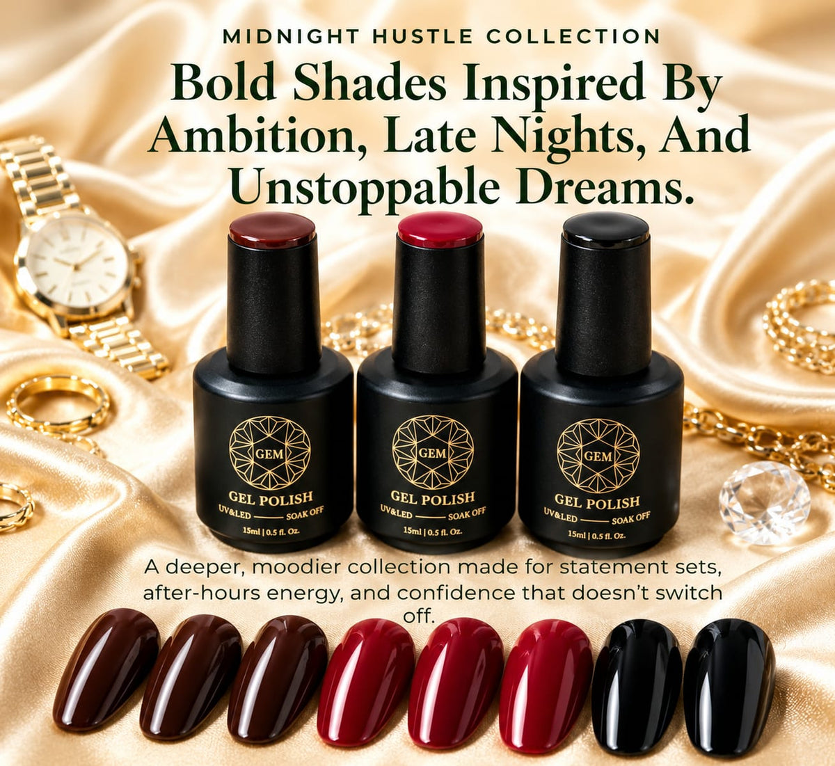 Gem Gel Polish- Midnight Hustle Collection