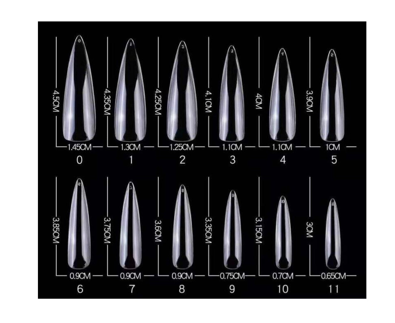 Clear Long Stiletto Nails 120pcs