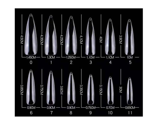 Clear Long Stiletto Nails 120pcs